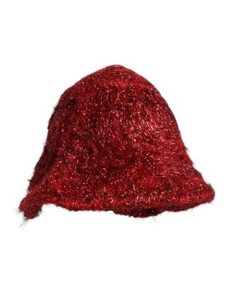 Dolce & Gabbana Womens Red Viscose Tinsel Wide Brim Bucket Hat