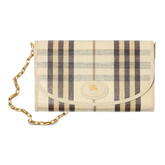 Burberry Cross Body Bags, female, Beige, Size: ONE SIZE Highlands Chain Strap Wallet