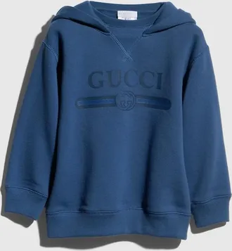 Gucci Kids - Cotton Sweatshirt With Print, Blue