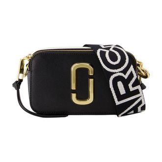 Marc Jacobs Logo-Embroidered Leather Crossbody Bag - Black