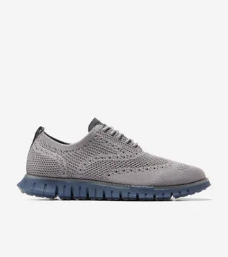 Cole Haan Mens ZER&Oslash;GRAND Remastered Stitchlite Wingtip Oxford Shoes - Grey Size 10.5