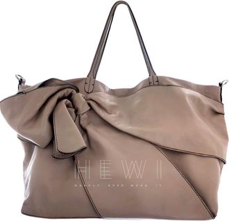 Valentino Garavani Valentino Pink Nappa Leather Bow Embellished Tote