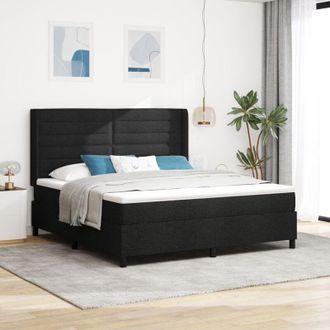 vidaXL Box Spring Bed with Mattress Black 180 x 200 cm Fabric vidaXL