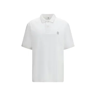 Brunello Cucinelli White Cotton Polo Mens Shirt