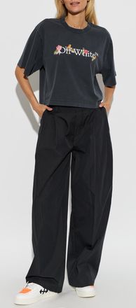 Off-white T-shirt With Logo, Womens, Grey