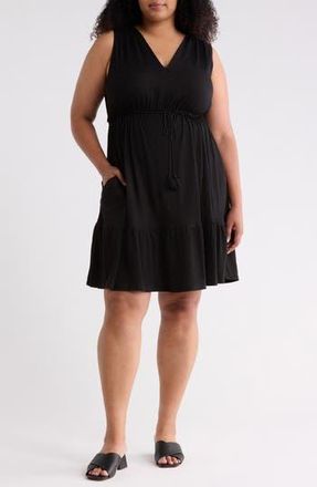 Max Studio Sleeveless Tiered Dress in Black at Nordstrom Rack, Size 3X