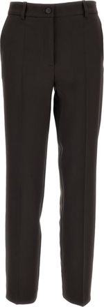 P.A.R.O.S.H. Brown Stretch Wool Straight-Leg Pants