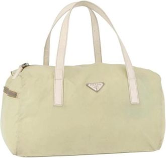 Prada Pre-owned Handbags, female, Beige, Size: ONE SIZE Pre-owned Vintage Nylon Handbag