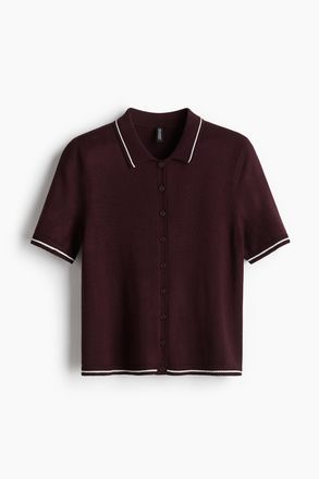 H&M Cardigan mit Kurzarm - Weinrot