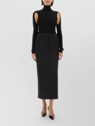 Helmut Lang knit top slim fit turtleneck cutout shoulders