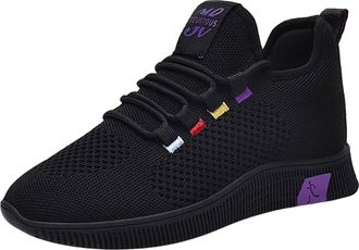 Generic Wide Fit Walking Running Trainers for Women UK Women Mesh Athletic Tennis Breathable Fashion Sport Shoes Walking Shoes Running Ladies Black Sneakers S