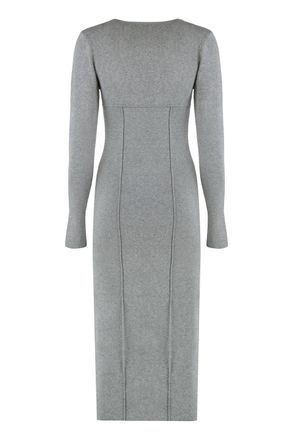 Calvin Klein Milano Point Viscose Midi Dress - Gray