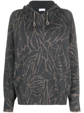 Brunello Cucinelli Hoodie met print - Zwart