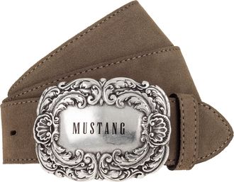 Mustang Lederg&uuml;rtel MUSTANG, Damen, Gr. 100, schwarz taupe, Rindsleder, unifarben, G&uuml;rtel Lederg&uuml;rtel, 4 cm breit, geschw&auml;rzte Koppelschliesse