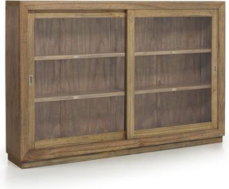Moycor Vitrina 2 puertas correderas de madera beige anch. 200 cm