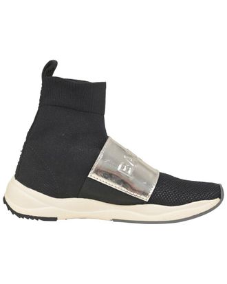 Balmain Womens Nylon Cameron Embossed Logo High Top Sneaker (Authentic Pre- Loved)