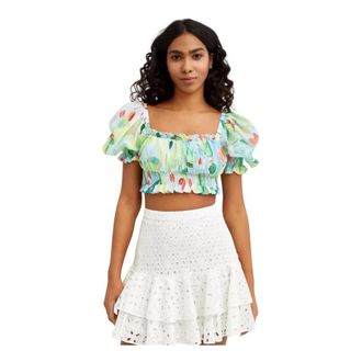 Charo Ruiz Ibiza Dora Crop Top - Dames - Blouses & Shirts - Veelkleurig - Maat: XS