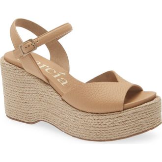 Pedro Garcia Doina Ankle Strap Platform Sandal in Camel Cervo at Nordstrom, Size 7.5Us