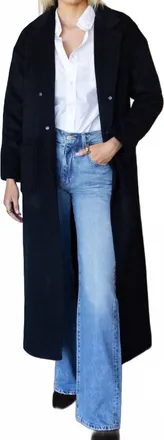 Emerson Fry Drop Shoulder Long Coat In Charcoal