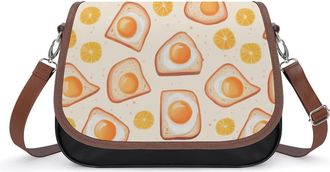 Generic Breakfast Items Eggs And Toast Small Womens Crossbody Bags Shoulder Handbag with Adjustable Strap for Travel
