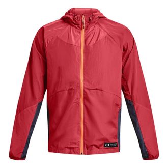 Under Armour Rush Woven Full Zip Jacket Coral Red 1377181-638
