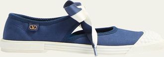Valentino Garavani Bay By Bay Canvas Bow Sneakers