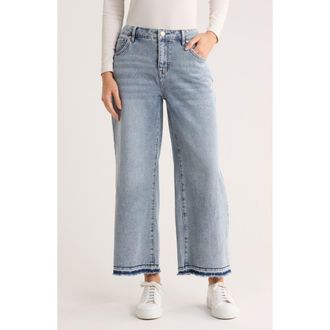Seven 7 Featherweight Release Hem Crop Wide Leg Jeans in Hustle at Nordstrom Rack, Size 14