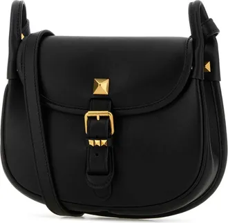 Valentino Garavani Womens Flaneuse Crossbody Bag Black Calf Leather