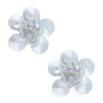 Lott. Gioielli Lott. Gioielli, Accessoires, Dames, Wit, ONE Size, Wol, Blauwe Bloem Stud Oorbellen