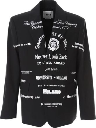 Msgm Guarantee Jacket - Heren - Blazers - Zwart - XL - Wol - Jassen