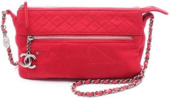 Chanel Pre-owned Cross Body Bags, female, Red, Size: ONE SIZE Pre-owned Cotton chanel-bags