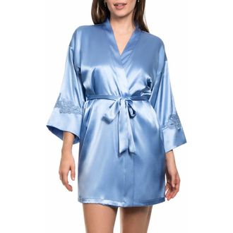 In Bloom by Jonquil Raelynn Satin Wrap in Cornflower Blue at Nordstrom, Size X-Large