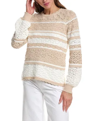 Design History Scalloped Trim Sweater
