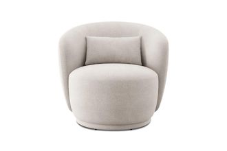 Castlery Avery Swivel Armchair Customized, (Performance Fleece) Cream, Spill-Resistant, 360-&deg; Swivel for Chairs, Castlery Brand