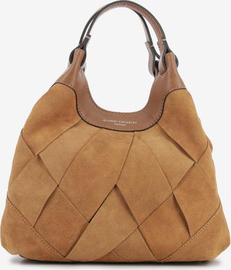 Gianni Chiarini Borsa Dua in pelle scamosciata caramel