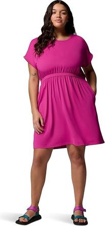 Columbia Plus Size Chill Rivertm Short Sleeve Dress Womens Dress Fuchsia : 1X, Elastane/Polyester