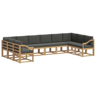 vidaXL Conjunto De Sof&aacute;s De Exterior 10 Pcs Blanco Y Antracita Vidaxl