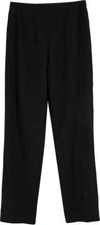 MUGLER Black with Red Pinstripe Wool Trousers Size S
