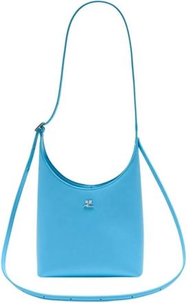 Courr&egrave;ges Small Melt Tote Bag - Dames - Schoudertassen - Blauw - ONE Size - Leer - Tassen