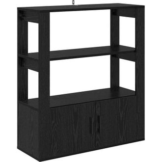 vidaXL Vitrina Roble Negro 30 X 80 X 90 Cm Madera Contrachapada Vidaxl