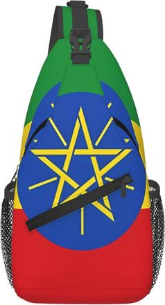 Generic Ethiopia Flag Sling Bag Lightweight Cross Body Bag Trendy Crossbody Bags For Shopping Cycling Casual