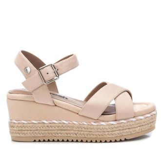 Xti Womens Suede Wedge Sandals In Beige