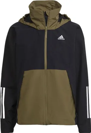 adidas BSC 3S R.R JKT Contrast Color Stitching Hooded Jacket Olive Green H65774