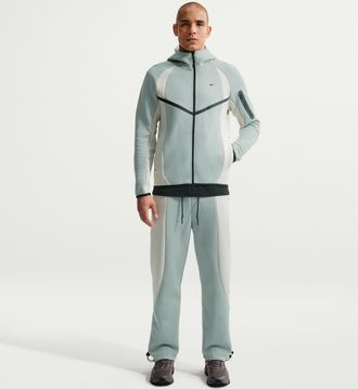 Nike Mens Tech Color-Block Open-Hem Fleece Pants in Grey | IF1323-086