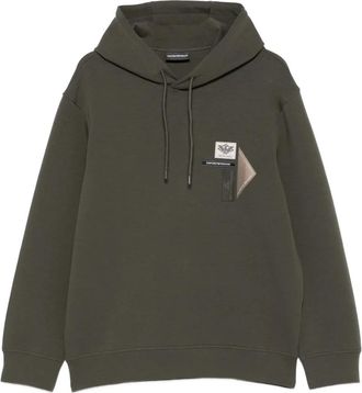Emporio Armani Hoodie met trekkoord - Heren - Hoodies - Groen - M - Katoen - Hoodies & sweatvesten