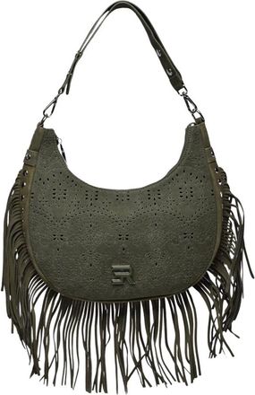 Ermanno Scervino Hobo Terra Canvas Sangallo - Dames - Schoudertassen - Groen - ONE Size - Leer - Tassen
