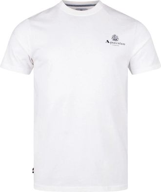 Aquascutum Active T-shirt Met Klein Logo In Optisch Wit