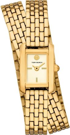 Tory Burch The Mini Eleanor Double Bracelet Watch, 17mm x 25mm in Gold at Nordstrom