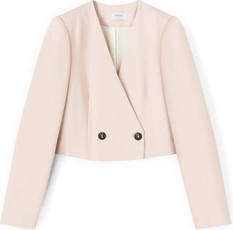 Motivi Dubbele rij knopen Spencer Jas - Dames - Blazers - Roze - 2XS - Leer - Jassen