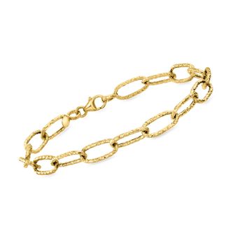 Ross-Simons Italian 14kt Yellow Gold Paper Clip Link Bracelet